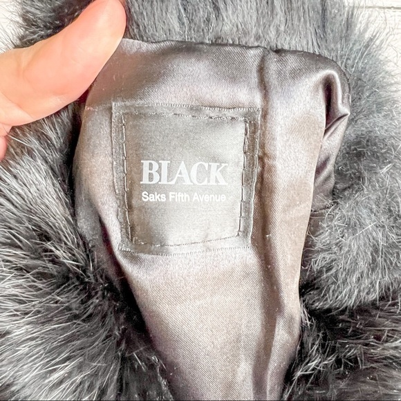 Black Saks Fifth Avenue Black rabbit fur vest - Picture 5 of 7